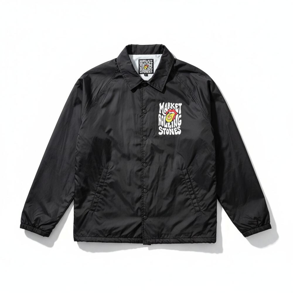 Rolling Stones x Market Studios Black Windbreaker Jacket [Size Medium]